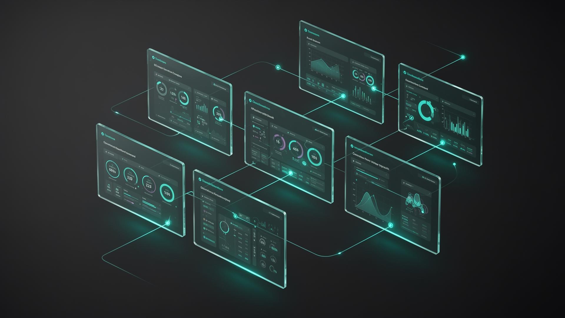 KEST operations command center showing dashboards, decision flows and financial indicators